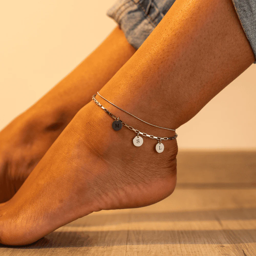 Anklet: Initials Double Layer Chain - Image 3